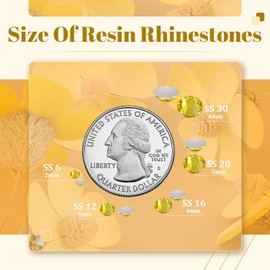 BELLEBOOST 1500PCS 6mm Resin Rhinestones Bulk for Crafting (Lemon Yellow), Flatback Bedazzling Crystals for Crafts DIY Nail Decoration, Gems Charms for Tumbler Shoes Clothing Fabric with Pickup Pen and Tweezers