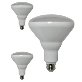 Diodesy- BR40 LED Flood Light Bulb 15W 1100 Lumen E26 Medium Base 5000K Bright White for Interior Home Decor Kitchen Recessed Can Light Bulbs 120V 110° Beam Angle White Finish Pack of 3