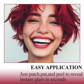 10PCS Glitter Freckles - Red - Face Glitter Makeup Speckles- Cute Glitter Makeup Accessories for Women - Glow Up Makeup Patches Cosmetic Glitter for Face