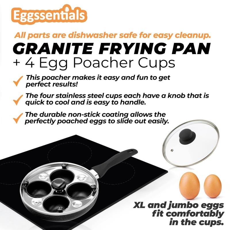 Eggssentials 2 IN 1 Egg Pan & Egg Poacher Pan,
