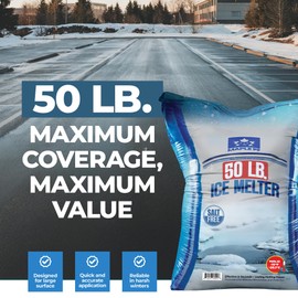 Maple99 Ice Melt Safer for Concrete -50 lb Bag, Snow Salt Ice Melt, Salt for Snow and Ice Removal, Sidewalk Salt, Driveway Salt, Snow Melt is Effective Up to -15