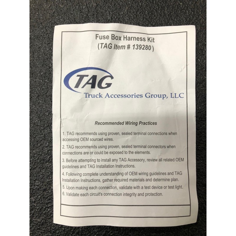 PPW TAG Leer Century Raider #139280 Fuse Box Harness kit