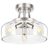 TOBUSA 3-Light Semi Flush Mount Light Fixture, Modern Industrial Glass