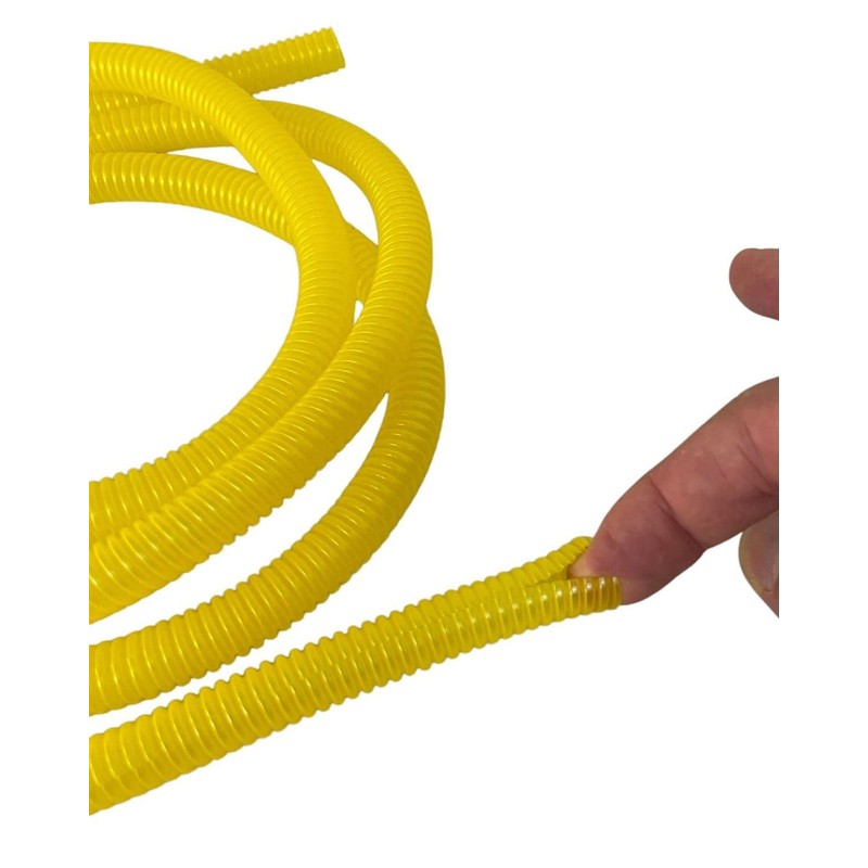PE Yellow Corrugated Conduit Flexi Pipe Tube Split 10mm -
