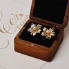 Teppdfann Gold Flower Pearl Earrings for Women – Elegant Floral