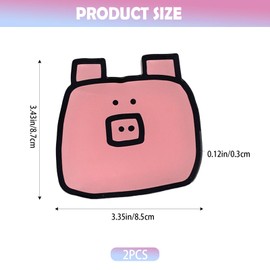 2 Pcs Acrylic Colorful Cute Coasters, Heat-Resistant, Non-Slip Drink Mats for Coffee, Tea, and Wine Glasses, Perfect Home Decor (Pig)