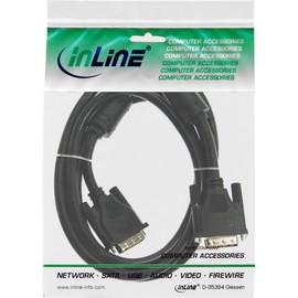 InLine 2m 18+1 Male to Male Single Link DVI-D Cable with 2 Ferrite Cores