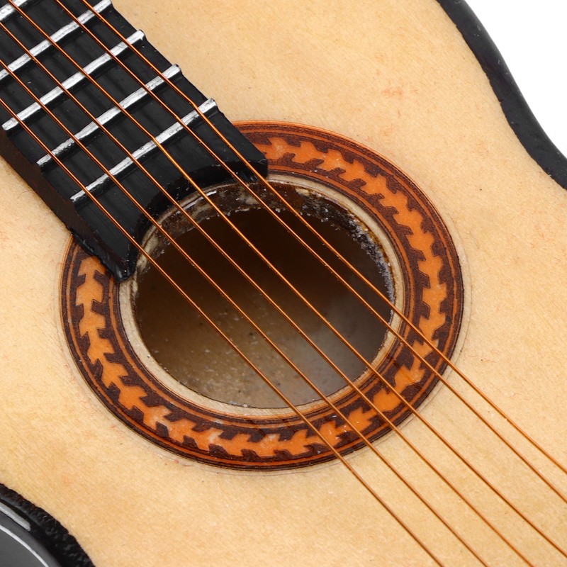 Miniature Wooden Classical Guitar Model with Stand Musical Instrument Ornaments
