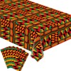 Buxiuer Juneteenth Tablecloth African American Party Decoration Kente Print Disposable