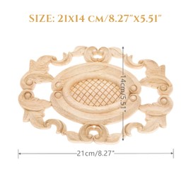 MUXSAM Wood Carved Onlays Appliques, 2-Pack Unpainted Solid Wood Carving Decal for Door Cabinet Cupboard Wall Ceiling Stairs Dresser Mantel Drawer Central Decoration DIY Refurbish Project, Style B