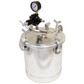 TCP Global 2-1/2 Gallon - (10 Liter) Pressure Pot Paint Tank with Regulator Pressure Gauge for Large Volume Painting and Autobody