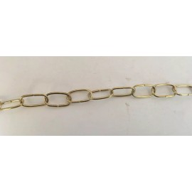 NEW 1 YD of  OVAL BRASS PLATED STEEL CHANDELIER CHAIN 11ga OLD LAMP PART
