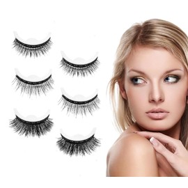 KAYEF 3 Paar selbstklebende Wimpern, Wimpern, wiederverwendbare selbstklebende falsche Wimpern, wasserfeste falsche Wimpern für Frauen und Mädchen