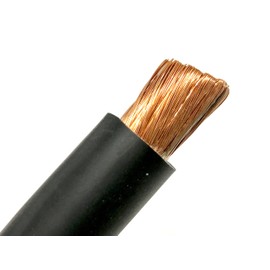 2 AWG HEAVY DUTY Extra Flexible Welding Lead Car Audio Battery Cable 600 VOLT - Made in the USA! (25 FT, Black)