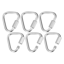 M METERXITY 6-Pack Quick Chain Link Connector, M6 1/4" 304 Stainless Steel Triangle Locking Repair Chain Links for Swing/Camping/Hiking/Backpack, Twist Key Ring Screw Chain Link [Silver]