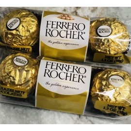FERRERO Ship N 24 Hours. (2) Ferrero Rocher Fine Hazelnut Chocolate. 1.3 oz. 6 Pc. Total