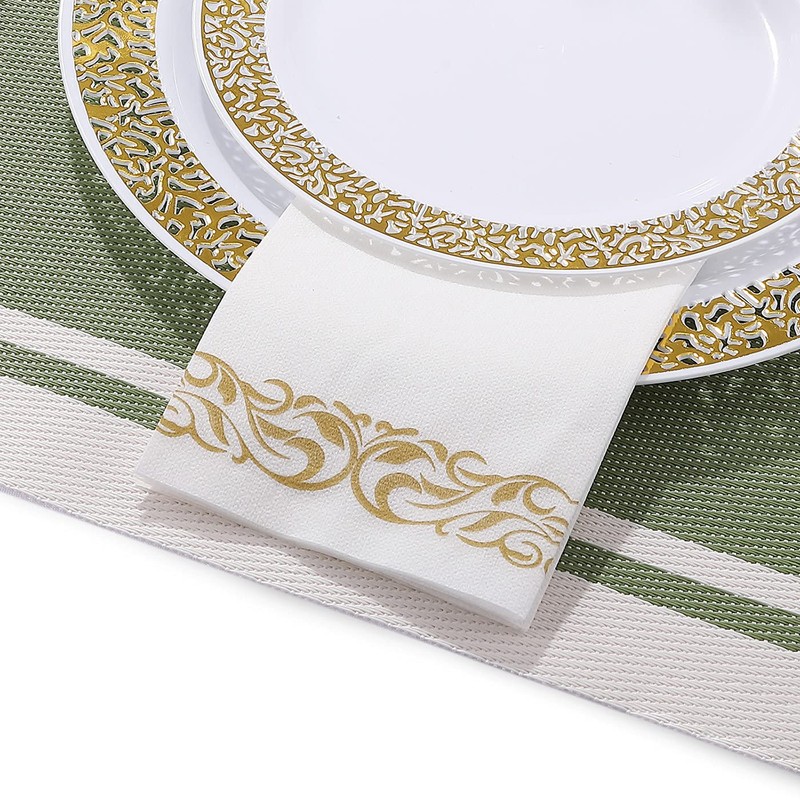 FOCUSLINE 200 Linen Feel Disposable Bathroom Napkins, Soft and Absorbent