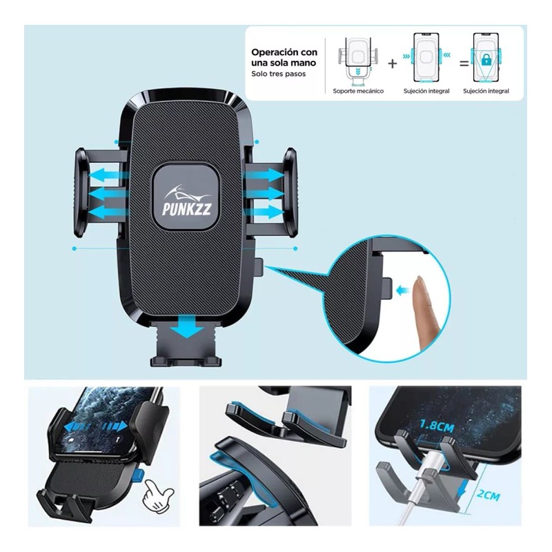 PUNKZZ Soporte Porta Celular Teléfono Para Auto Giratorio De 360º