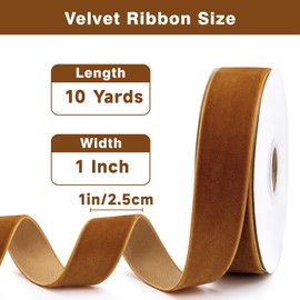 Vintage Rust Velvet Ribbon - 1 Inch x 10 Yards