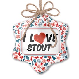 NEONBLOND Christmas Ornament I Love Stout Beer Red White Blue Xmas