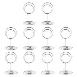 10Pcs Table Number Holders Silver Place Card Holders Wire Picture Stands Menu Clips Short Place Card Holder for Wedding Party Graduation Reception Restaurant Office Home Centerpiece Decorations