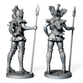 Unbranded Alruna the Valkyrie 75mm DDF Models Swords and Sorcery D&D RPG Viking Scene