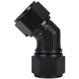 Podavelle 12AN Female to 12AN Female 45 Degree Swivel Coupler Fitting Adapter Union Aluminum Black
