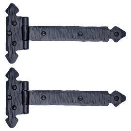 2 Pack 6 Inch Black Wrought Iron Hinges - Hand Forged Wrought Iron Door Hinges – Rustic Iron Hinges for Farmhouse Shutters, Chests, Barn Doors, Shutter and Gates – The Jamestown Series