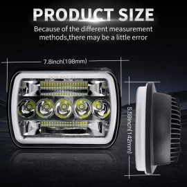 Unbranded Pair 5x7" 7X6 inch LED Headlight Hi-Lo H4 for Chevy Express Cargo Van 1500 2500