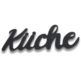 Alriedy 3D Türschild Selbstklebend Schwarz - WC/Küche Schild mit Kartonverpackung, Umweltfreundlich, Für Innen/Außen (Küche)