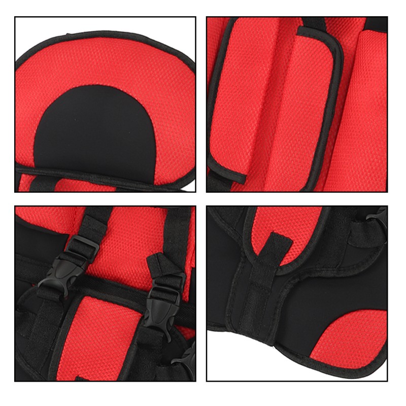 Children Safety Seat Simple Car Portable Seat Foldable Adjustable Strap