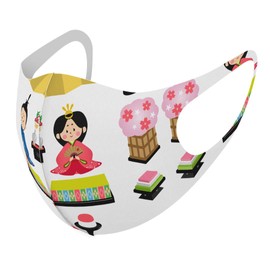 Design Mask, Set of 2, Polyester, Washable, Cloth Mask, Unisex, 012859, Hinamatsuri, Japanese Festival, Festival