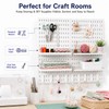 PSLER 22"×22" White Pegboard Kit with 17 Accessories, Garage Office