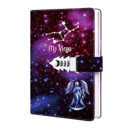 Constellation Diary with Lock, Diary for Women, Men, Girls, Boys, Teenagers, Children, Refillable Password Notebook, Best Birthday, Christmas, Size A5 (21 x 15 cm)
