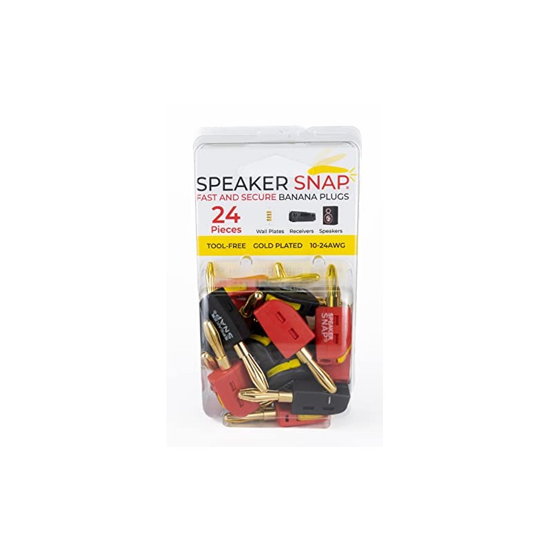 Speaker Snap Fast & Secure Banana Plugs - Gold Plated,