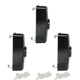 Pispoer Square Hook Ceiling Adapter, Wire Plug, 120 V, 6 A, Hook Ceiling Body, PSE Certified, Black, Pack of 3