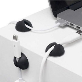 Multi Purpose Silicon Cable Holder - Desk Cable Organizer/Wire Management - for Mobile, Laptop, Desktop, TV, SAT NAV and More - Works on All Type of Surfaces - AAA Products® (12x Pack)