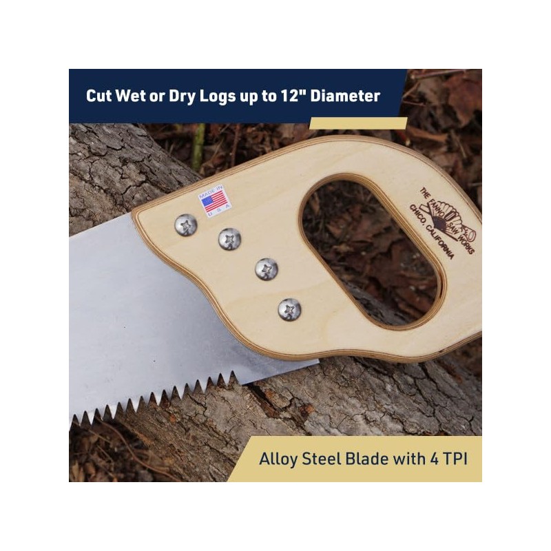 30-Inch Western Log Saw - 4-TPI Hand Saw for Wood
