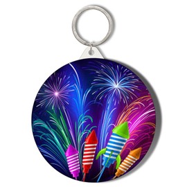 Gift Insanity FIREWORKS ROCKETS SHORT CHAIN KEYRING BOTTLE OPENER