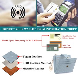 GAEKEAO Small Wallet for Women Leather Card Holder Bifold Compact Wallets with Zipper Coin Pocket