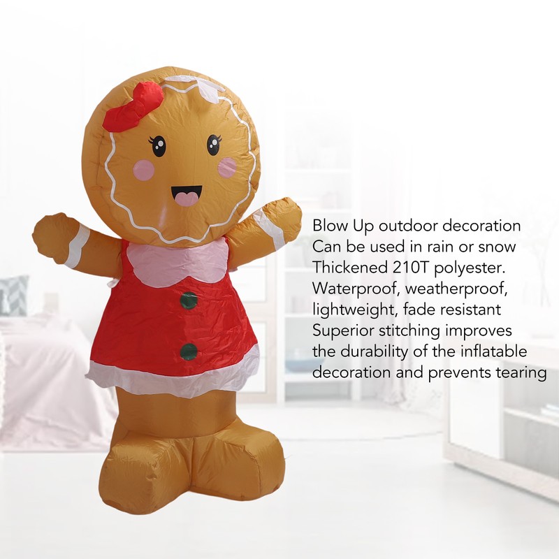 Valentines Day Inflatables Gingerbread Girl Waterproof Thickened Blow Up Gingerbread