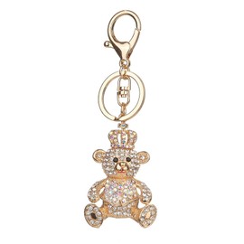 Cute Bling Crystal Animal Keyring Charm Bear Poodle Elephant Pendant (C1)