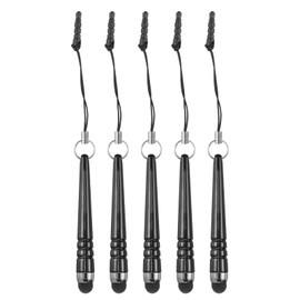QUARKZMAN 5 Pack Metallic Stylus Touch Screen Stylus Pen Aluminum Alloy Capacitive Mini Metal Pens for Universal All Touch Screen Devices (Black)