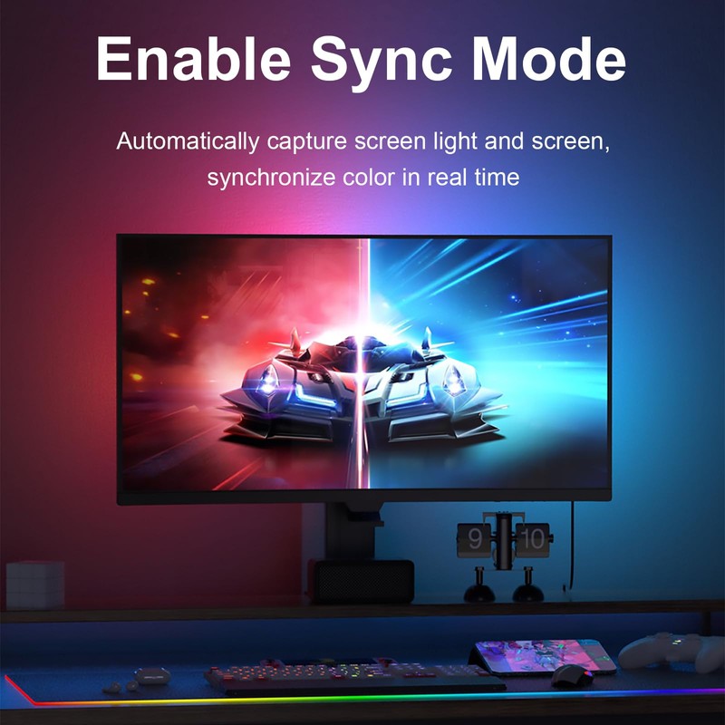 Gaming Monitor Light, MIHEAL 24" Backlight with Screen Color sync