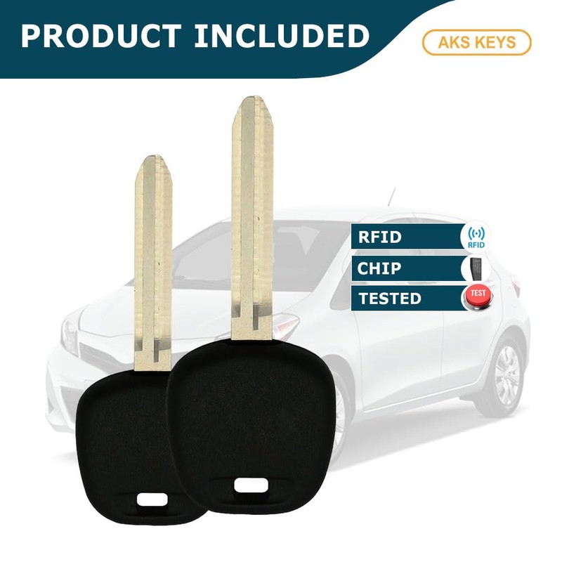 AKS KEYS Replacement Transponder Key Blank for 2003 - 2011