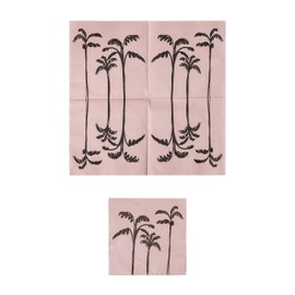 Creative Co-Op Paper Napkins with Palm Trees Design, Whit and Black, Set of 50