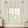 Loom and Mill Luxury Jacquard Valances for Living Room Window, Elegant Beige Damask Window Curtain Valance with BeadsTrim, Rod Pocket Blackout Short Curtain 1 Panel for Bedroom Kitchen, 54” x 18