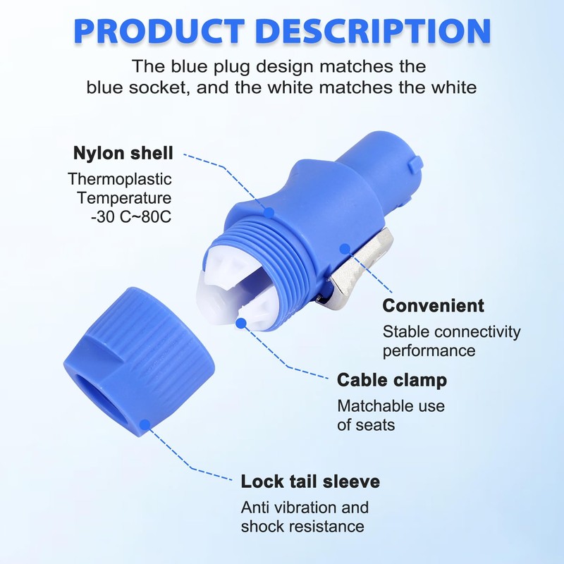Jevina PowerCON Type A NAC3FCA + NAC3MPA-1 Chassis Plug Panel