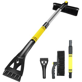 LKOIVNED Ice Scraper, Ice Scraper for Car Windscreen, Extendable Car Scraper Snow Brush Detachable Snow Removal Broom with 360 Degree Rotating Head for Car SUV Truck
