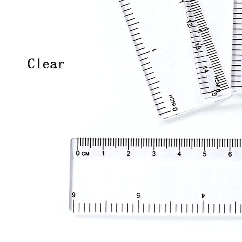 6 Pcs Clear Ruler,6 inch Ruler, Plastic Ruler, Drafting Tools,